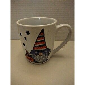 Cobwebs and Cauldrons Halloween gnome pumpkin 16 oz coffee mug